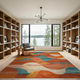 Multi-color and Patterns Geometric Modern Vibrant Geometric Abstract Area Rug