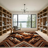 Southwestern Geometric Mountain Peaks Rug