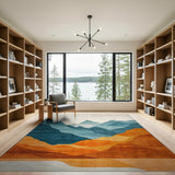 Geometric Layered Mountain Area Rug