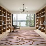 Blush Pink Wavy Abstract Area Rug