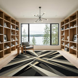 Grey Modern Geometric Grey Abstract Area Rug