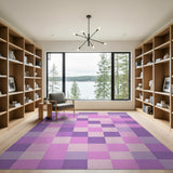 Purple Purple Patchwork Geometric Area Rug