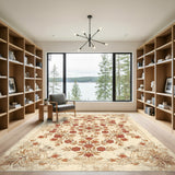 Vintage Floral Brown Tan Area Rug