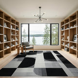 Modern Geometric Black White No. 15 Area Rug