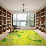 Fruit Pattern Zesty Lemon Fruit Pattern Area Rug
