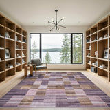 Purple Abstract Striped Area Rug