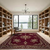 Opulent Red Gold Medallion Persian Rug