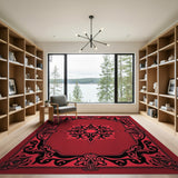 Red Ornate Red Persian Medallion Rug