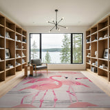 Playful Pink Flamingo Area Rug