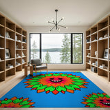 Cheerful Smiling Sun Cartoon Area Rug