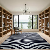Bold Black White Zebra Stripe Black and White Area Rug