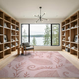 Pink Paisley Line Art Area Rug