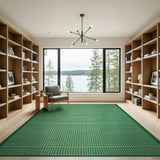 Green Gingham Fade Check Area Rug