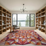Vibrant Geometric Star Mandala Area Rug