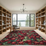 Red Vibrant Cherry Cluster Area Rug