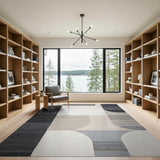 Grey Geometric Modern Modern Geometric Grey Abstract Area Rug