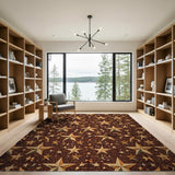 Distressed Gold Star Vintage Area Rug