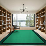 Vibrant Green Grid Geometric Green Area Rug