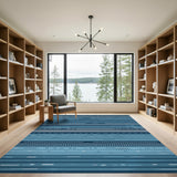 Blue and Teal Blue Teal Geometric Area Rug