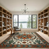 Southwestern Agave Succulent Chain Rug
