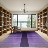 Purple Ombre Stripe Area Rug with Black Center