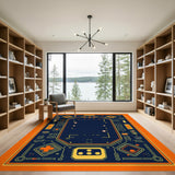 Orange Arcade Maze Area Rug