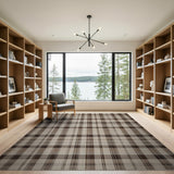 Brown and Tan Rustic Farmhouse Brown Tan Plaid Rustic Farmhouse Area Rug