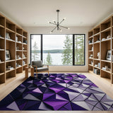 Purple Geometric Faceted Area Rug