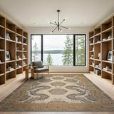 Beige Heritage Tribal Abstract Area Rug