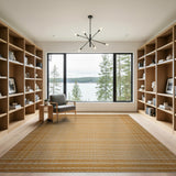 Beige Woven Geometric Border Area Rug