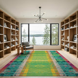 Vibrant Multi-Color Geometric Tribal Rug