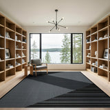 Geometric Black Grey Abstract Area Rug