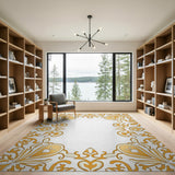 Ornate Gold Persian Border Area Rug
