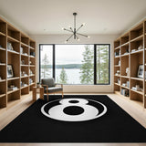 Bold Number 8 Circle Black White Area Rug