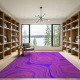 Modern Purple Swirl Contour Area Rug