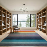 Multi-color and Patterns Geometric Modern Vibrant Multi-Color Stripe Area Rug