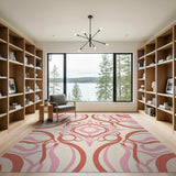 Pink Swirling Mandala Area Rug