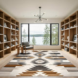 Southwestern Geometric Southwestern Geometric Brown Tan Area Rug