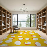 Sunny Side Up Egg Yellow Area Rug