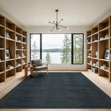 Black White Geometric Grid No. 8 Area Rug