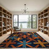 Bold Multi-Color Cross Southwestern Rug