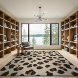 Leopard Print Cream Area Rug