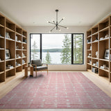 Geometric Modern Blush Pink Grid Geometric Area Rug