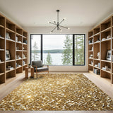 Gold and Silver Shimmering Gold Geometric Area Rug