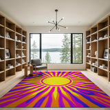 Vibrant Sunburst Multi-Color Area Rug