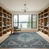 Teal Persian Medallion Area Rug