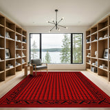Red Houndstooth Heritage Area Rug