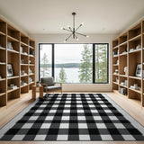 Black and White Classic Black White Buffalo Check Area Rug