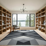 Modern Geometric Black White No. 18 Area Rug