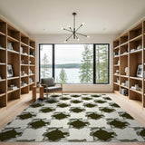 Abstract Grey Geometric Abstract Area Rug
